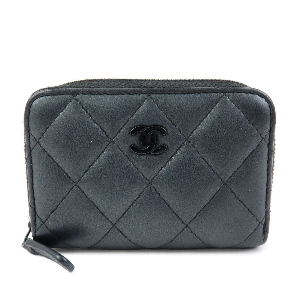 Chanel Coco Matelasse Lambskin Coin Purse Black